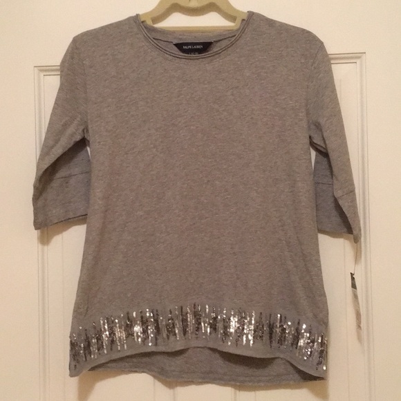 🔵 2/$22❗️NWT! 🎉 Ralph Lauren Girls Sequin Short Sleeve Top - Picture 2 of 7